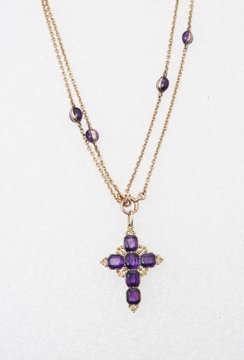 A gold and amethyst pendant, 19th century/early 20th century